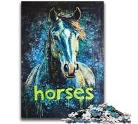 Graffiti Horse Jigsaw Puzzles 2000 Pieces for Adults Teens,Toys Educational Games Stress Relieving Wishlist with Santa Claus (70X100cm)