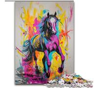 Graffiti Horse Jigsaw Puzzles for Adults 1000 Piece, Educational Stress Relief Toy for Is Ideal As A Gift for The Whole Family (26x38cm)