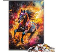 Graffiti Horse Jigsaw Puzzles for Adults 1000 Pieces, Brain Intelligence Challenge Addictive Toys Birthday Gifts for Age 14+ (26x38cm)