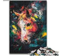 Graffiti Horse Jigsaws Puzzles 1000 Pieces for Adults Gifts, Educational Games DIY Toys with Matching Poster And Trivia Sheet for Age 14+ (26x38cm)