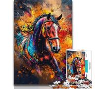 Graffiti Horse Jigsaws Puzzles 1000 Pieces for Teenagers Gifts,Challenging Difficult Deal As Gifts for The Whole Family (38x26cm)