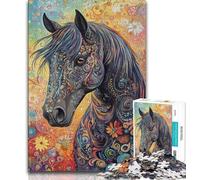 Graffiti Horse Puzzles for Adults Teens 1000pc Puzzle,Help The Brain Exercise Addictive Toys to Cultivate Patience A Work of Art 75x50cm