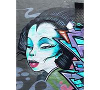 Graffiti Japanese Face Girl Large Canvas Wall Art Print