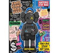 Graffiti KAWS Reality Is Dead Street Pop Art Inspired College Ruled Notebook: Street Art Style Notebook For Teens (8.5 x 11 inches) Blank Lined Notebook Journal- 120 Pages