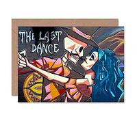 Graffiti Last Dance Death Skeleton Greetings Card