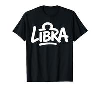 Graffiti Libra Text Astrological Symbol Zodiac Sign Scales T-Shirt