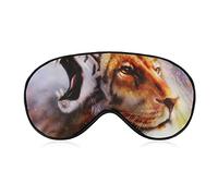 Graffiti Lion Face Sleeping Eye Mask Eye Shade with Adjustable Strap Blindfold for Airplane Travel