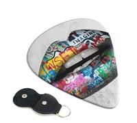 Graffiti Lips Guitar Picks, 6 Pcs Guitar Plectrums double-sided printing, suitable for acoustic, electric and bass guitars, including 0.46 mm 0.71 mm 0.96 mm