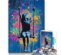 Graffiti Little Girl Jigsaw Puzzles for Teenagers 1000 Piece Puzzle,Game Toys Every Piece Is Unique - Challenging Family Fun Game (50x75cm)