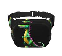 Graffiti Lizard Camo Pattern trendy fashionable waist bag, unisex travel sports messenger bag