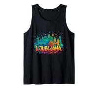 Graffiti Ljubljana Skyline Souvenir Tank Top