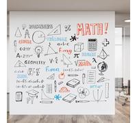 Graffiti Math Wall Decal - Algebra Classroom Decor, Doodle School Wall Art, Removable Mathematical Sticker (Blackboard Style, Large Size)