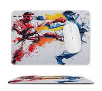 Graffiti Modern Boxing Non-Slip Base Mousepad,Watercolor Paint Splatter Style Boxer Boxing Gloves Sports Themes Stitched Edges for Decoration,Most Types of Mouse 11.8"x9.8"