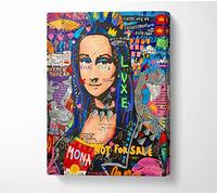 Graffiti Mona Lisa Punk Canvas Print Wall Art - Canvas Art Medium 20 x 32 Inches