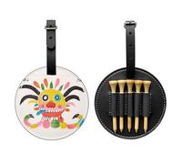 Graffiti Monster Black Printed golf tee storage bag - portable design, easy to organize tee, Black, One Size