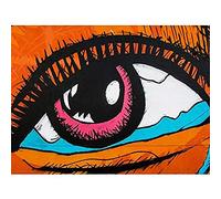 Graffiti Mural Crying Eye Eyeball Canvas Wall Art Print