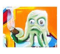 Graffiti Octopus Smoking Cigar Large Art Print Poster Wall Decor 18x24 inch