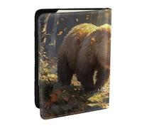 Graffiti on the wall Passport Holder for Travel - Passport Case for Men & Women Travel Document Organizer Credit Cards Case, Foraging Brown Bears, One Size