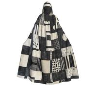 Graffiti on the wall Unisex Adults Hooded Cloak Cape - Black & White Hooded Cloaks for Halloween Cosplay Costumes