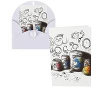Graffiti on various objects Greeting Cards with Envelopes Happy Birthday Card for Women Men Christmas Halloween Wedding Thank You Blank Note Cards All Occasion Greeting Card