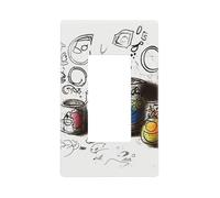Graffiti on various objects Wall Plate Cover 1 Gang Light Switch Cover Decorative Single Duplex Wall Plates Standard Size Decorator Blank Electrical Switch Plate Cover for Electrical Outlets