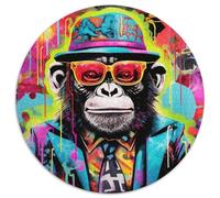 Graffiti Painting Monkey Cardboard Jigsaw Jigsaw Puzzles for Adults 1000 Piece for Birthdays,Holidays,Best for Christmas 67.5x67.5cm