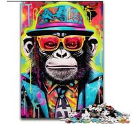 Graffiti Painting Monkey Jigsaw Puzzles 1000 Pieces for Adults Difficult Puzzles for Adults Perfect for Family Fun on Christmas, Thanksgiving, Birthdays & Easter 26x38cm