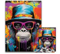 Graffiti Painting Monkey Puzzle 1000 Pieces Jigsaw Jigsaw Puzzles Interactive Family Game, Ideal, Family Activity Game 50x75CM/19.68x29.52inch