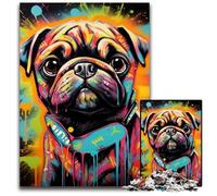 Graffiti Painting Pug 1000 Piece Jigsaw Puzzles for Adults Difficult Puzzles for Adults Ideal And Home Decor 50x75CM/19.68x29.52inch