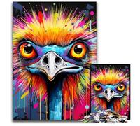 Graffiti Painting Pug Jigsaw Puzzles 1000 Pieces for Adults Wooden Jigsaw Puzzles for Home Decor & Holiday Fun 50x75CM/19.68x29.52inch