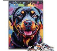 Graffiti Painting Shark Jigsaws 1000 Pieces for Adults Wooden Jigsaw Puzzles Perfect for Family Fun, Party Games, Birthday Party Favors size : 50x75cm