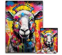 Graffiti Painting Sheep 1000 Piece Jigsaw Jigsaw Puzzles Challenging Brain Teaser, Family Activity, Home Decor, 26X38CM/10.23x14.96inch