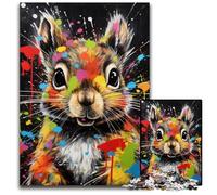 Graffiti Painting Squirrel Jigsaw Puzzle 1000 Pieces Impossible Jigsaw Puzzles for Adults DIY Home Decor Gift, Brain Teaser Game 26X38CM/10.23x14.96inch