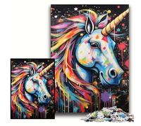 Graffiti Painting Unicorn Jigsaw Puzzles 1000 Pieces for Adults Difficult Puzzles for Adults Perfect for Family Fun on Christmas, Thanksgiving, Birthdays & Easter Size 50x75cm