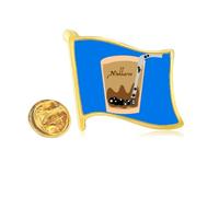 graffiti pearl chote milk tea Golden Metal Flag Lapel Pin Badge