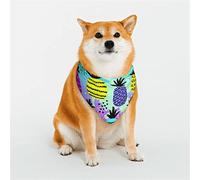 Graffiti Pines On Neon Background Dog Bandanas,Triangle Reversible Pet Scarf for Boy and Girl,Bandana for Small Medium Large and Extra Large Dogs Medium