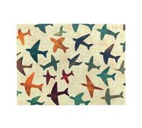 Graffiti Plane Wooden Puzzle 500 Piece Jigsaw Puzzle for Adults Challenging Puzzle for Game Size 15"x20.4"