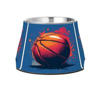 Graffiti Pop Basketball Dog Raised Bowl, 540 ML Feeding Food Pet Bowl Stainless Steel Non-slip High Capacity Cat Bowl