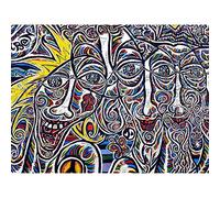 Graffiti Psychedelic Colourful Faces Art Print Poster Wall Decor 12X16 Inch