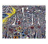 Graffiti Psychedelic Colourful Faces Large Canvas Wall Art Print