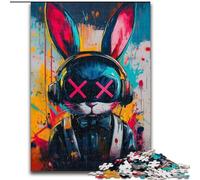 Graffiti Rabbit Jigsaws 1000 Pieces for Teenagers, Family Game Stress Reliever Difficult Challenge Gifts for Friends And Family (50x75cm)