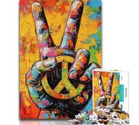 Graffiti Retro Pop Art Hand 1000 Piece Jigsaw Puzzles,Challenging To Complete But Fun And Humorous with Matching Poster And Trivia Sheet 38x52cm