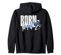 Graffiti Rider with Spray Can - Street Art Motorcycle Zip Hoodie