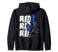 Graffiti Rider with Spray Can - Street Art Motorcycle Zip Hoodie