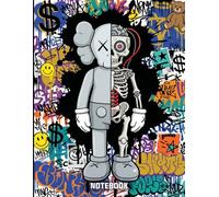 Graffiti Robo Skeleton Kaws Pop Art Style Inspired College Ruled Notebook: Street Art Style Notebook For Teens (8.5 x 11 inches) Blank Lined Notebook Journal- 120 Pages