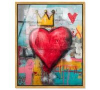 Graffiti Romance Framed Acrylic Print Urban Wall Art by Art Remedy, Gold Frame, 16 x 20