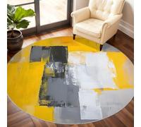 Graffiti Round Rug 90cm, Geometry Circle Rugs, Color Blocks Rug, Non Slip Circle Carpet for Living Room Dining Room Bedroom Under the Bed Hallway