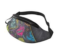 Graffiti Skateboard Fanny Pack for Men Women, Waterproof Sports Waist Bag Fashion Belt Bag Crossbody Bags Hip Bum Bag with Adjustable Strap Large Sling Bag Purse for Travel Hiking