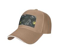 Graffiti Skateboard Print Adjustable Size Sandwich Baseball Cap Breathable Unisex Casual Hat Daily Use Sport Natural