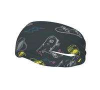 Graffiti Skateboard Print Comfortable Sports Sweatband For Men Women Stretchy Breathable For Running Yoga